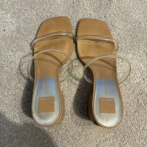 SOLD‼️ Dolce Vita nude mules with clear double strap